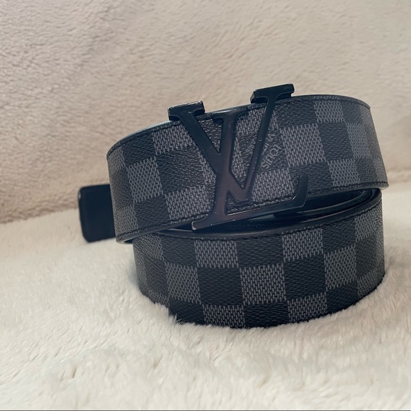 None Other - Mens Belt Damier Graphite Black/Grey 3XL